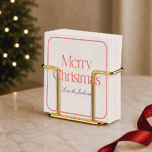 Merry Christmas Preppy Red Holiday Napkins