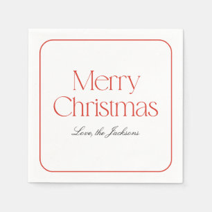 Merry Christmas Preppy Red Holiday Napkins