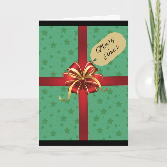 Merry Christmas present holiday greeting card (Front)