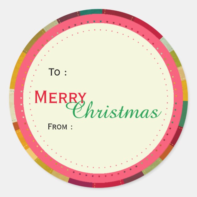 Merry Christmas Present Label Sticker (Front)