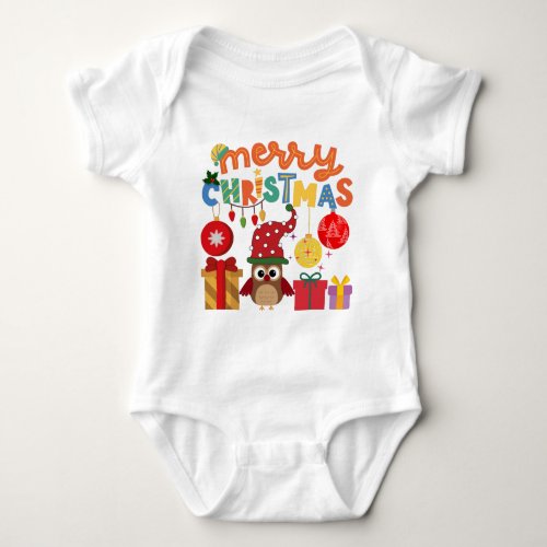 MERRY CHRISTMAS PRESENTS LIGHTS SANTA NEW YEAR EVE BABY BODYSUIT