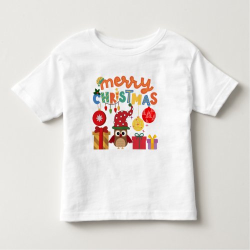 MERRY CHRISTMAS PRESENTS LIGHTS SANTA NEW YEAR EVE TODDLER T_SHIRT