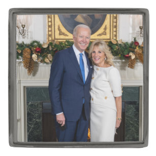 Merry Christmas, President Joe Biden & 1st Lady Gunmetal Finish Lapel Pin