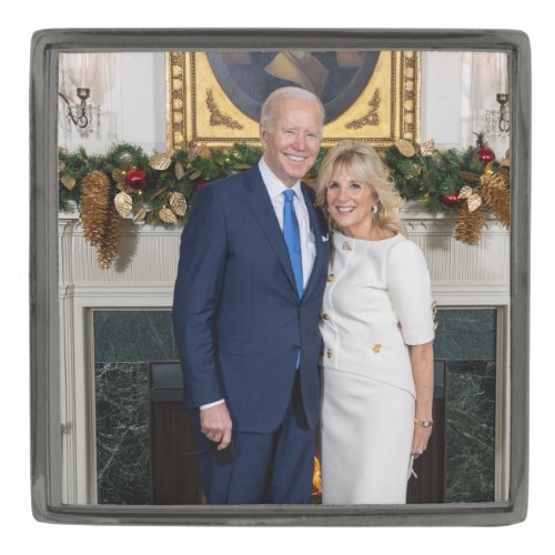 Merry Christmas President Joe Biden  1st Lady Gunmetal Finish Lapel Pin