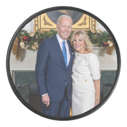 Merry Christmas President Joe Biden  1st Lady Hockey Puck