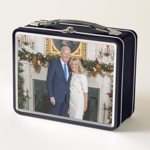 Merry Christmas President Joe Biden  1st Lady Metal Lunch Box