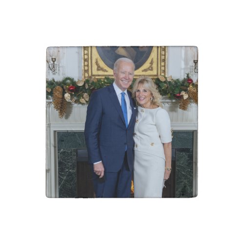 Merry Christmas President Joe Biden  1st Lady Stone Magnet