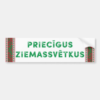 Merry Christmas Priecīgus Ziemassvētkus Bumper Sticker