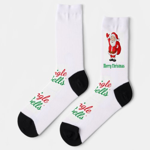 Merry Christmas Printed Santa Premium Crew Stylish Socks