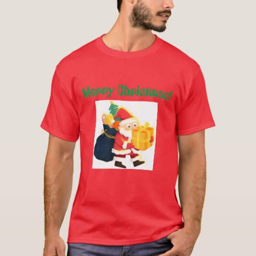 Merry Christmas Printed Wish Elegant Handsome Cool T_Shirt