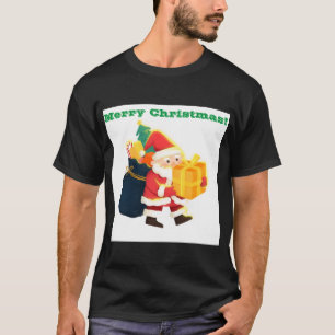 Merry Christmas Printed Wish Magic-Tee Black Color T-Shirt