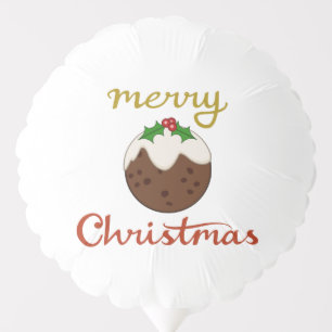 Merry Christmas+Pudding Design Balloon