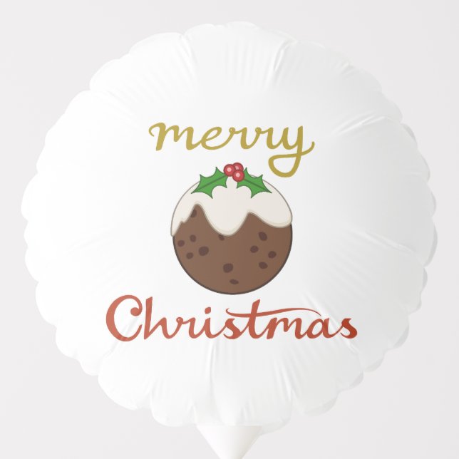 Merry Christmas+Pudding Design Balloon (Front)