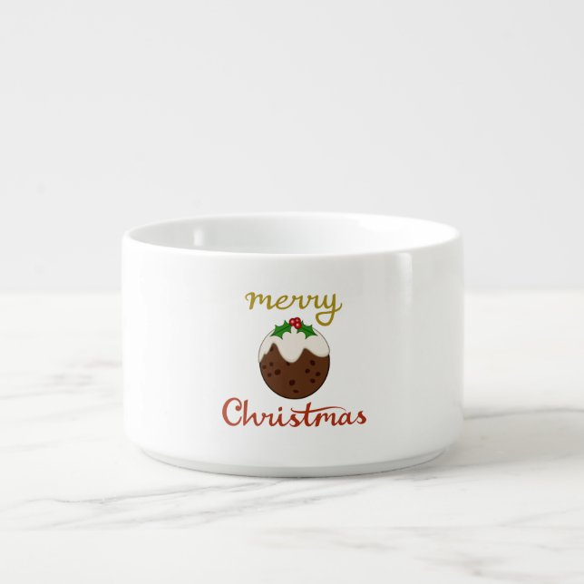 Merry Christmas+Pudding Design Bowl (Center)