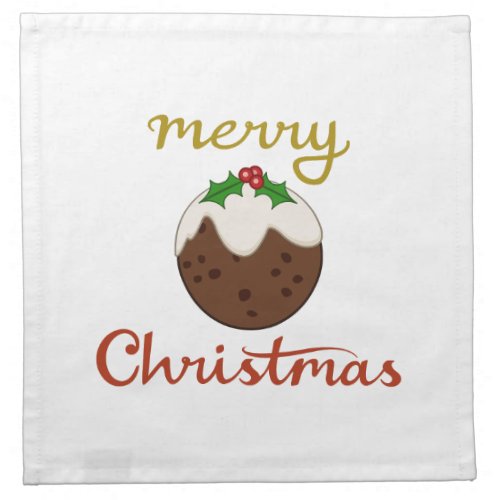 Merry ChristmasPudding Design Cloth Napkin