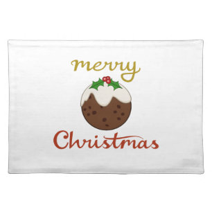 Merry Christmas+Pudding Design Cloth Placemat