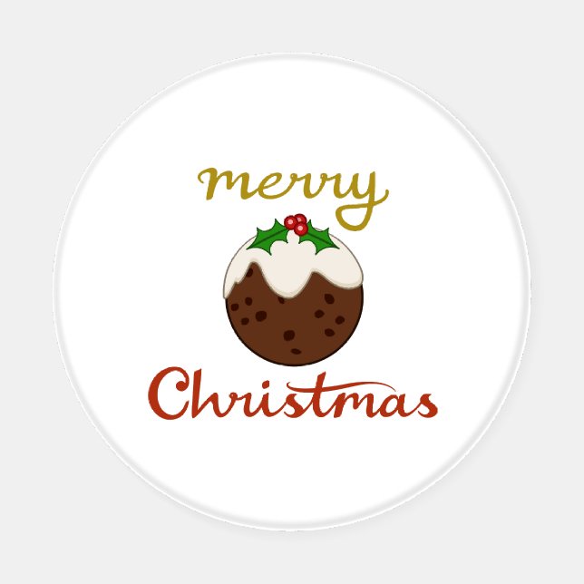 Merry Christmas+Pudding Design Coaster Set (Single)