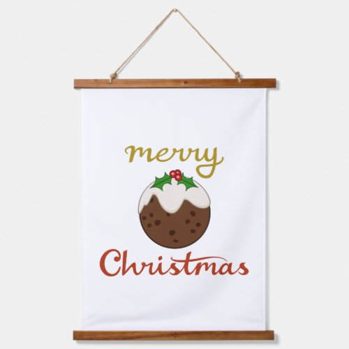 Merry ChristmasPudding Design Hanging Tapestry