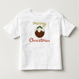 Merry Christmas+Pudding Design Toddler T-shirt