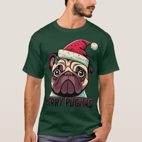 Merry Christmas pug dog lover T_Shirt