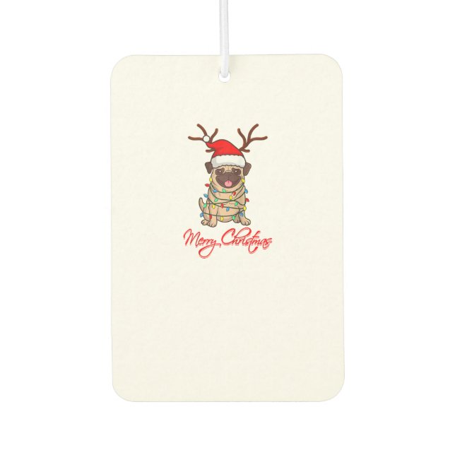 MERRY CHRISTMAS PUG Owner Ugly Christmas Funny Dog Air Freshener (Front)