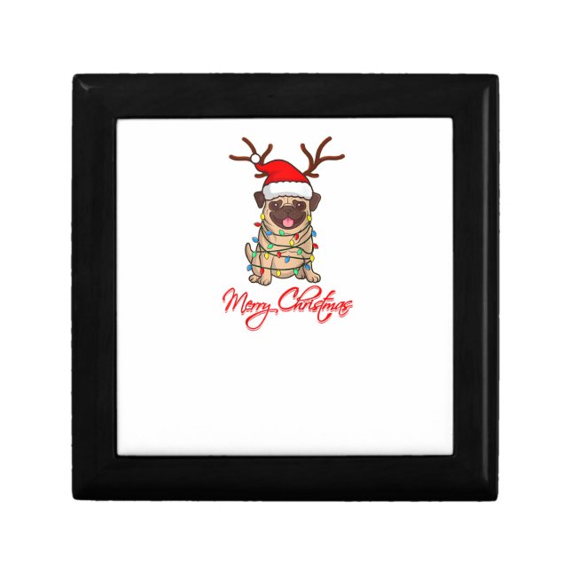 MERRY CHRISTMAS PUG Owner Ugly Christmas Funny Dog Gift Box (Front)