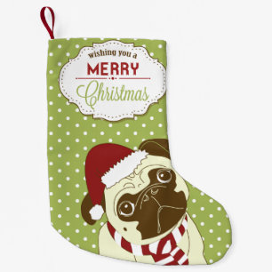 Merry Christmas Pug Small Christmas Stocking