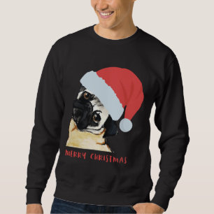 Merry Christmas Pug with Santa Hat Classic T-Shirt Sweatshirt