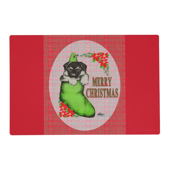 Merry Christmas Puppy Placemat (Front)