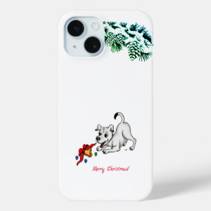 Merry Christmas! Puppy with Bell and Ball iPhone 15 Case