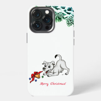 Merry Christmas! Puppy with Bell and Ball iPhone 13 Pro Case