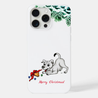 Merry Christmas! Puppy with Bell and Ball iPhone 15 Pro Max Case