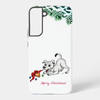 Merry Christmas! Puppy with Bell and Ball Samsung Galaxy S22+ Case