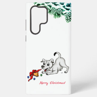 Merry Christmas! Puppy with Bell and Ball Samsung Galaxy S22 Ultra Case