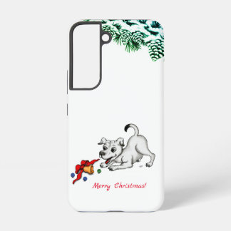 Merry Christmas! Puppy with Bell and Ball Samsung Galaxy S22 Case