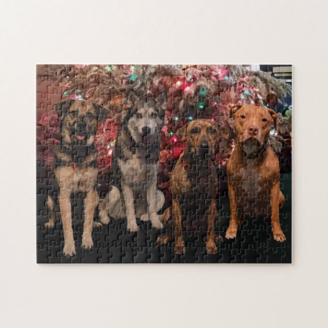 Merry Christmas Pups Puzzle (Horizontal)