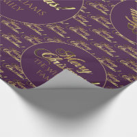 Merry Christmas Rose Gold Glitter Script Elegant Wrapping Paper | Zazzle