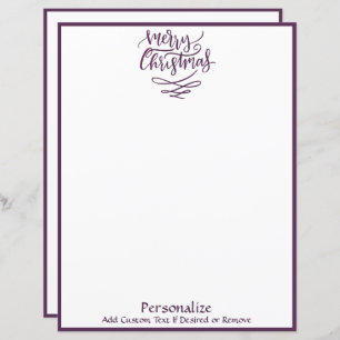 Merry Christmas Purple Holiday Personalized