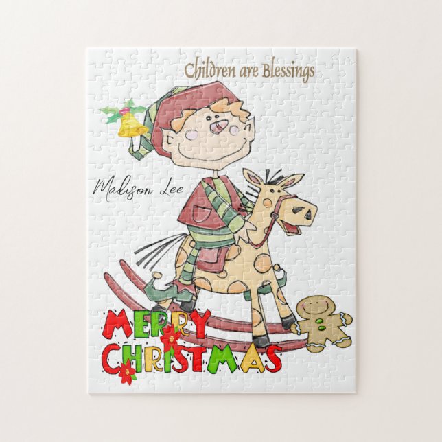 Merry Christmas Puzzle Children are Blessings (Vertical)