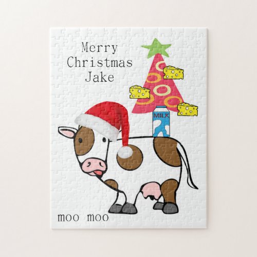 Merry Christmas Puzzle Christmas Cow Cheese 