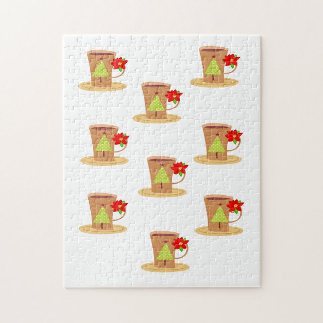 Merry Christmas Puzzle Christmas Mugs (Vertical)