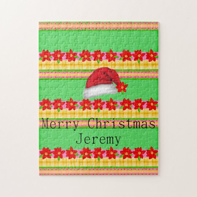 Merry Christmas Puzzle Christmas Santa's Hat  (Vertical)
