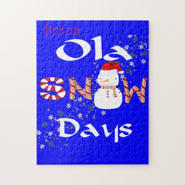 Merry Christmas Puzzle Christmas Snow Days Snowman (Vertical)