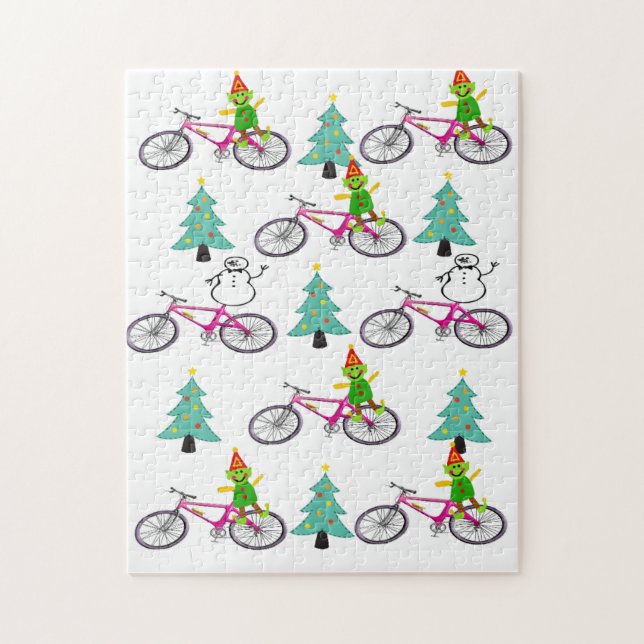 Merry Christmas Puzzle Christmas Snowman Elf (Vertical)