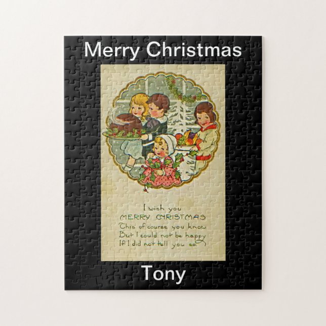 Merry Christmas Puzzle Design (Vertical)