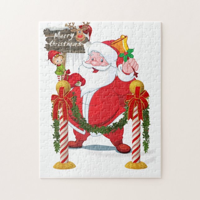 Merry Christmas Puzzle Santa (Vertical)
