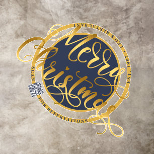 Merry Christmas QR Code Business Floor Decal