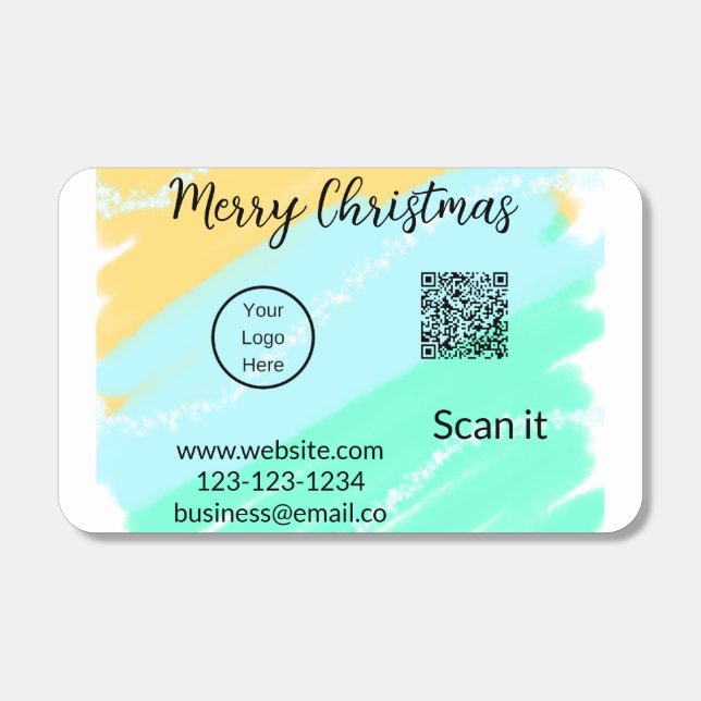 Merry Christmas QR code business yellow green wate Matchboxes (Front)