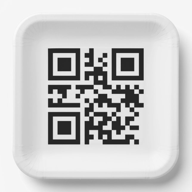Merry Christmas QR Code  Paper Plates (Front)