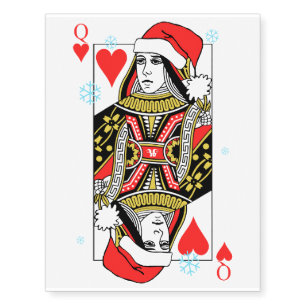 Merry Christmas Queen of Hearts Temporary Tattoos